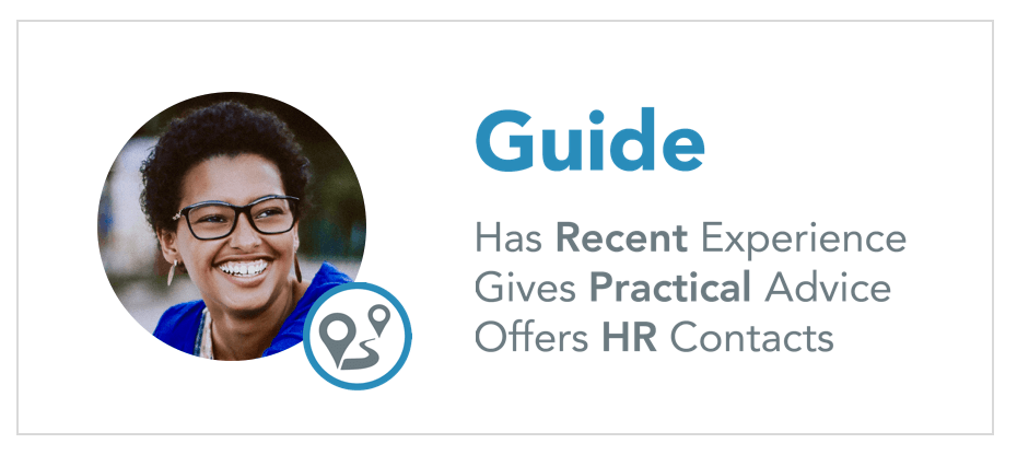 Summary of a Guide: has recent experience, gives practical advice, and offers HR contacts